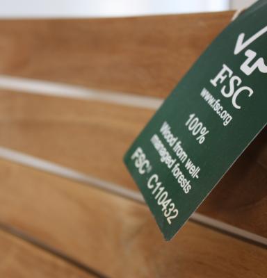 FSC label on garden chair